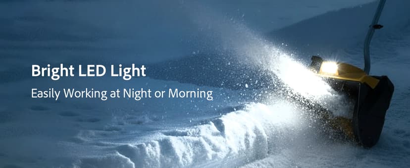 12-Inch Cordless Brushless Snow Shovel Compatible with DeWalt 20V/60V Battery(Tool Only) Electric Snow Blower with 23ft Throwing Distance, Adjustable Chute, Smart Control, LED Light for Driveway