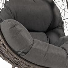 Bme Heavy Duty 400 lbs Capacity Wicker Egg Chairs for Outside & Indoor, Premium Soft Thick Olefin Fabric Cushion & UV 2000 Hours Material Teardrop Design, Durable Against Water, Weather