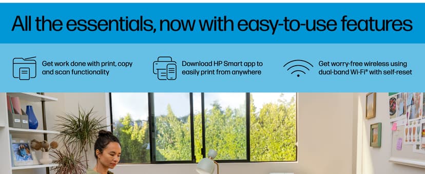 HP DeskJet 4155e Wireless Color Inkjet Printer, Print, scan, copy, Easy setup, Mobile printing, Best-for home, 3 month Instant Ink trial included, white