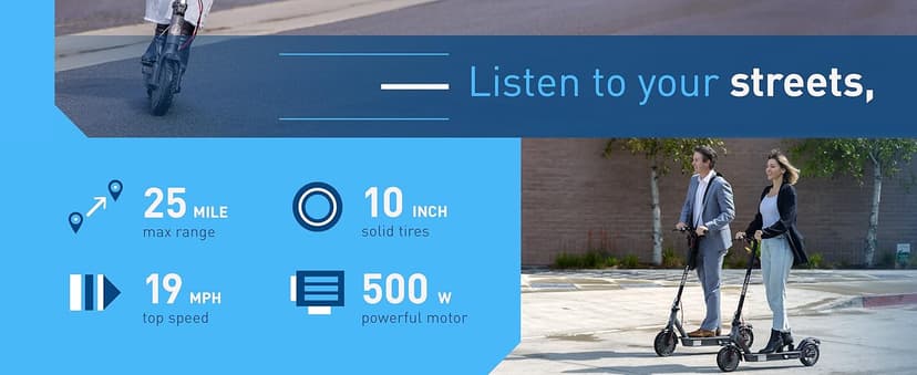 Hiboy S2/S2 Pro/S2 MAX Electric Scooter, 350-500W Motor, 8.5"-10" Solid Tires, 17-40.4 Miles Range, 19 Mph Folding Commuter Electric Scooter for Adults (Optional Seat)