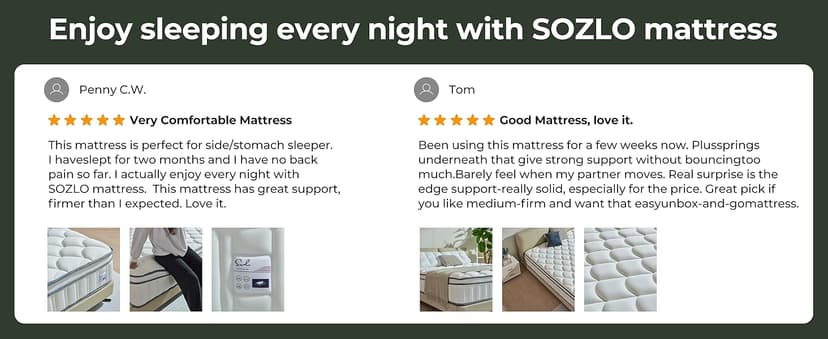 12 Inch Queen Size Hybrid Mattress with Cooling Gel and Individual Pocket Springs for Motion Isolation & Edge Support, Medium Firmness for Pressure Relief, CertiPUR-US Certified, in a Box