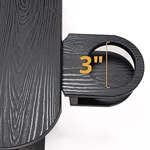 LUE BONA HDPS Adirondack Chairs Set of 4, Fire Pit Outdoor Chair Weather Resistant with Cup Holder, Modern Plastic Chair Plastic for Patio, Deck, Proch, Hotel, Resort, 350LBS, Black