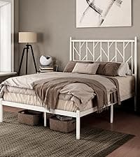 Allewie 14 Inch Queen Size Metal Platform Bed Frame with Victorian Vintage Headboard and Footboard/Under Bed Storage/No Box Spring Needed/Easy Assembly/Noise Free/Mattress Foundation/Black