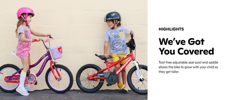 Schwinn Elm and Koen Bike or Balance Bike, 12-20 Inch Bike for Kids Ages 2-13, Black, Blue, Red, Teal, Pink or Purple, SmartStart Ergonomic Design, Adjustable Seat Grows with Child, Training Bicycle