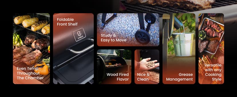 Z GRILLS ZPG-450A Wood Pellet Grill & Smoker with PID V2.1 Controller, 450 Sq in Cook Area, Meat Probe, 8 in 1 BBQ Grill Outdoor Auto Temperature Control, Black