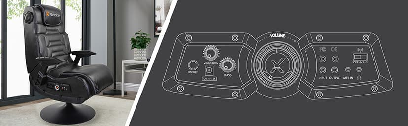 X Rocker PC Computer Gaming Desk Chair, Built-in Audio, College Dorm Essentials for Guys and Girls, Gamers, Bedroom, Dorm Room Essentials, Foldable