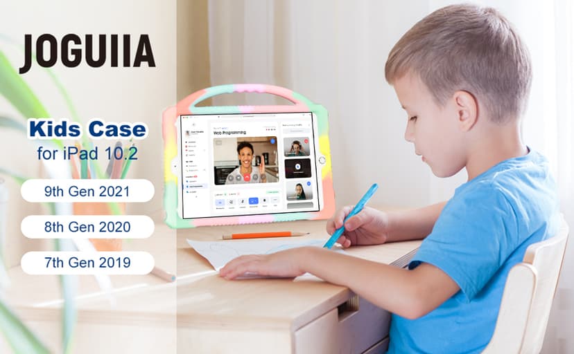 Kids Case for iPad 9th 8th 7th Generation,Shockproof Silicone Kids Cover for iPad 10.2 2021/2020/2019 with Handle Stand for New Apple iPad 10.2 inch(Rainbow)