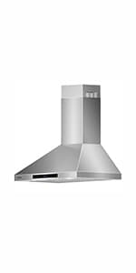 AROAN 30 inch Wall Mount Glass Range Hood, Stainless Steel Kitchen Chimney Vent Hood with 780 CFM & Four-Speed Touch Panel, 2pcs Adjustable LED, Tempered Glass Visor (PA03-30)