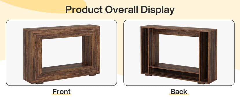 Tribesigns Farmhouse Console Table, 47 Inches Entryway Console Table with Storage, Industrial Hallway Accent Table for Living Room, Entrance