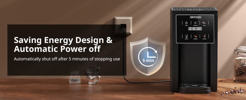 AIRMSEN Grind & Brew Coffee Maker with Grinder - Single Serve Machine Compatible with K-Cup Pods & Ground, 1000W Fast 6-14oz Brewer, Descaling Alert, Touchscreen & 50oz Removable Tank