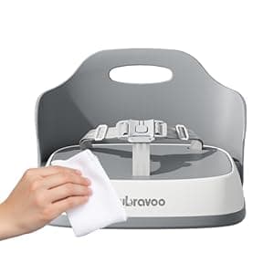 Baby Booster Seats, Toddler Booster Seat for Dining Table with Adjustable Straps, Portable Compact Portable Baby Chair for Dining and Travel (Grey)