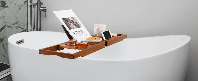 Utoplike Teak Shower Bench Seat with Handles, Portable Wooden Spa Bathing Stool with Storage Towel Shelf, 22" x 13" x 18.6", Perfect for Indoor and Outdoor Use