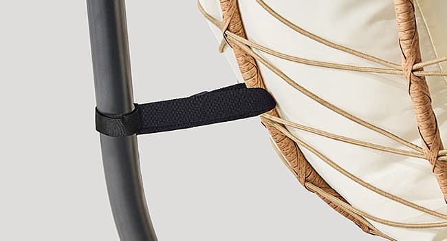 Hanging Egg Chair with Adjustable Footrest & Stand, Wicker Rattan Swing Hammock Chair with Cushion & Double Chains, 350LBS Capacity for Outdoor & Indoor Patio, Deck, Bedroom, Balcony (YE-BE)