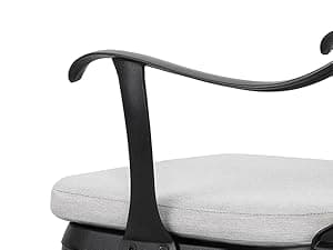 NUU GARDEN Bistro Set 3 Piece Outdoor Cast Aluminum Patio Bistro Set Patio Table and Chairs Set of 2 with Umbrella Hole and Gray Cushions, Black