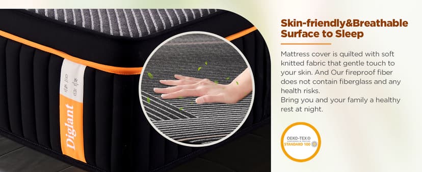 Queen Mattress, 14 Inch Plush Hybrid Mattress Memory Foam with Individually Pocket Springs Queen Size Mattress in Box, Plush Mattress for Pressure Relief,CertiPUR-US Certified,Edge Support