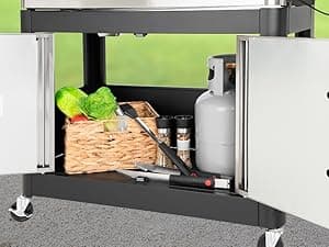 Sophia & William 6-Burner Propane Gas BBQ Grill with Side Burner & Porcelain-Enameled Cast Iron Grates, Stainless Steel Barbecue Grills Outdoor Cooking for Outside, 665 SQ.IN. Cooking Area, 65,800BTU