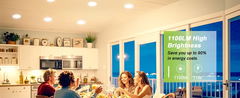 DAMINY 24 Pack 6 Inch LED Recessed Lighting with Junction Box,5CCT,Ultra-Thin Recessed Light,11W 1100lm, Dimmable Canless Wafer Ceiling Light, High Brightness - ETL