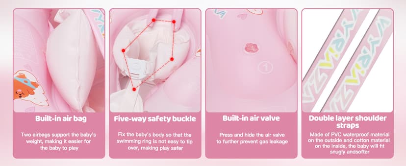 Baby Float with Canopy,Infant Pool Float with Safety Seat,Baby Swimming Float & Swim Float & Water Float UPF50+ UV Protection for Toddler from 3 to 36 Months.(S:3-12 Month/L:6-36 Month)