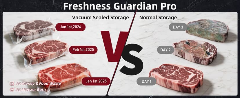 Next Gen Vacuum Sealer Machine, Potane Double Pump Food Vacuum Saver With Smart Visual Status System, Full Auto/Manual Functions, Built-in Safety Cutter&Guided Seal Bar, Start Kit Bags to Seal a Meal