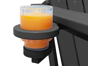 SERWALL Foldable Adirondack Chair, HDPE Adirondack Chair with Wood-Texture-Gray