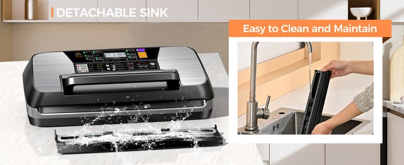 95kpa Vacuum Sealer Machine, Commercial Full Automatic Food Sealer, Food Vacuum Sealing Machine with Cutter, 10 Pre-cut Bags & Bag Rolls and Accessory Hose, Fully Starter Kits, Black