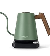 POLIVIAR Tea Kettle, 2.7 Quart Natural Stone Finish with Wood Pattern Handle Loud Whistle Food Grade Stainless Steel Teapot, Anti-Hot Handle and Anti-Rust, Suitable for All Heat Sources (JX2018-GR20)