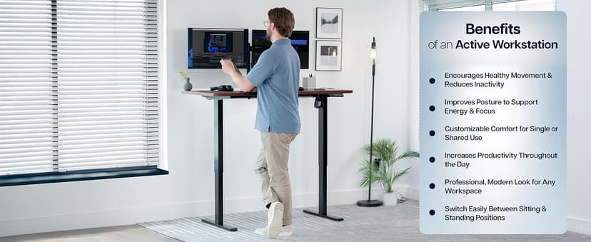 VIVO Electric 60 x 24 in Standing Desk, Memory Height Adjustment, 1B Series, One-Piece Black Top, Black Frame, DESK-KIT-1B6B