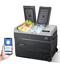BODEGACOOLER 12 Volt Car Refrigerator, RV Car Fridge Dual Zone APP Control, Portable Freezer,121 Quart (115L) -4℉-68℉ RV Electric Compressor Cooler 12/24V DC &100-240V AC for Outdoor, Camping, Travel