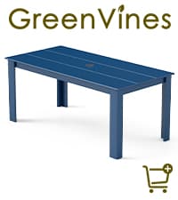GREENVINES 7-Piece Outdoor Dining Set | HDPE | Patio Table and Chairs Sets for 6 | Patio Furniture | All Weather | Umbrella Hole | Blue| for Backyard Poolside Garden