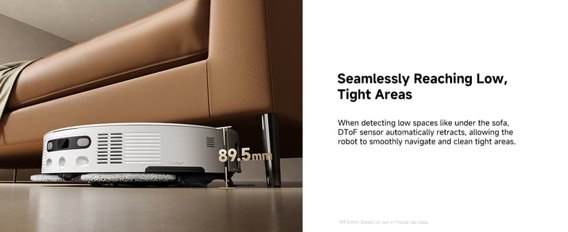 Mova V50 Ultra Complete Robot Vacuum and Mop Self-Cleaning, 24,000 Pa Suction, Liftable Navigation with Obstacle Overcoming and Warm Water Mopping with DuoSolution System Designed for Pets, White