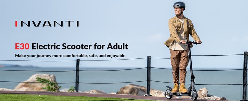 E30 Electric Scooter with Smart APP, 19.9 Miles Range & 18 MPH, 350W Motor, 8.5" Solid Tires, Rear Suspension and Turn Signals, Foldable Electric Scooter for Adults and Teens