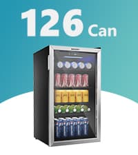 EUHOMY Wine and Beverage Refrigerator, 24 Inch Dual Zone Wine Cooler with Glass Door Hold 21 Bottles and 88 Cans, Built in or Under Counter Wine Fridge with Blue LED Light