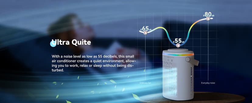 Portable Air Conditioner,Cooling Fan with 3 Speeds &3 Modes,2-8H Timer,1000ml Water Tank, Remote Control,4 in 1 Humidifier, Air Conditioner,Fan,Night Light,Evaporative Air Cooler for Home,Office
