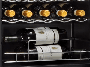 Wine Enthusiast 32-Bottle Dual Zone MAX Compressor Wine Cooler – Freestanding Mini Fridge with Digital Touchscreen, LED Display, Split Storage for Red & White Wines, Matte Black Refrigerator Home Bar