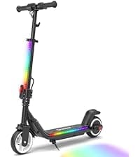 iScooter IK3/IK3Pro Electric Scooter for Kids Aged 6-12, LED Display, 3 Speeds, 3 Heights (IK3Pro), Magnetic Charging, 150W Motor, Colorful Lights