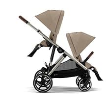 Cybex Gazelle S All-in-One Toddler and Baby Stroller with Over 20 Modular Configurations, Ergonomic Near-Flat Recline, Shopper Basket, and Compact Fold, Moon Black, Silver Frame