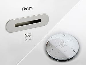 FerdY Bali 59" Acrylic Freestanding Bathtub, Gracefully Shaped Freestanding Soaking Bathtub, Toe-Tap Chrome Drain and Classic Slotted Overflow Included, Glossy White, cUPC Certified