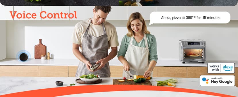 COSORI Smart 12-in-1 Air Fryer Toaster Oven Combo, Airfryer Convection Oven Countertop, Bake, Roast, Reheat, Broiler, Dehydrate, 75 Recipes & 3 Accessories, 26QT, Silver-Stainless Steel