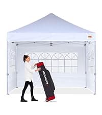 ABCCANOPY Easy Pop Up Canopy Tent with Sidewalls 10x10 Commercial -Series, White