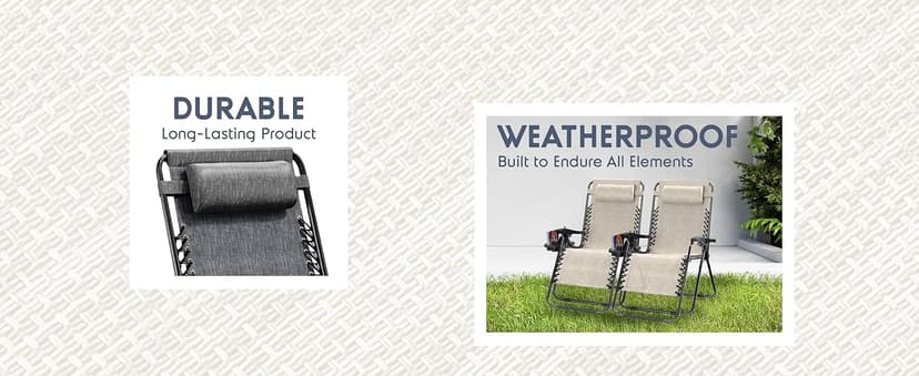 Nestl Zero Gravity Chairs Set of 2, Patio Lounge Chair Outdoor with Pillows & Cup Holder Trays, Adjustable Steel Mesh Reclining Camping Chair, Folding Patio Lawn Chair for Deck, Beach, Yard - Black