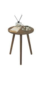 AWASEN Side Table, Small Wood End Table Living Room, Mini Bed Side Table Modern Accent Nightstand with Solid Wood for Bedroom Office Small Spaces, Rustic Brown