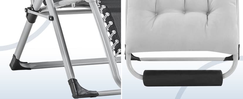 Yaheetech Zero Gravity Chair, Folding Reclining Lounge Recliner with Removable Pad & Headrest & Side Cup Holder Tray for Indoor and Outdoor Gray/1