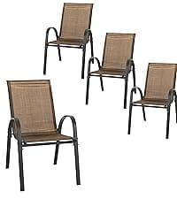 NUU GARDEN Patio Dining Chairs Set of 4, All Weather Outdoor Padded Textilene Patio Chairs, Breathable Spring Motion Textile High Back Outdoor Dining Chairs for Backyard, Lawn, Deck, Grey