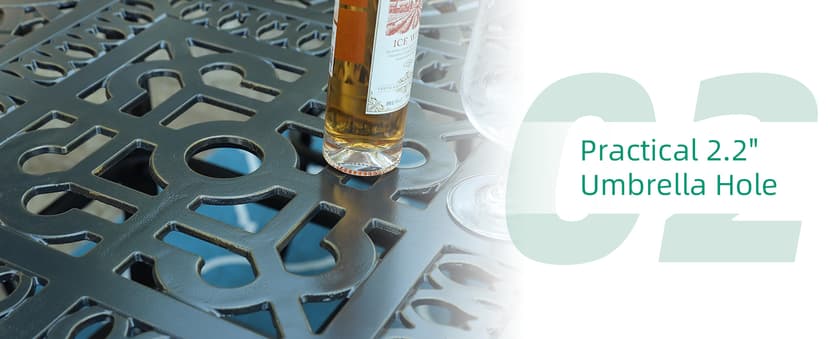 VIVIJASON 9-Piece High Patio Dining Set, Free-Rust Cast Aluminum Patio Bar Table and Chairs Set with 8 Swivel Bar Stools & 64" Bar Height Dining Table, Umbrella Hole for Backyard, Lawn, Garden