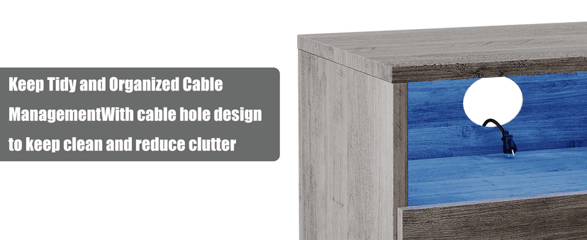 VITESSE TV Stand with 36" inch Electric Fireplace Up to 90" TVs, LED Light Entertainment Center, 80" Modern Wood High Gloss Fireplace with Highlight Storage Cabinet for Living Room (Gray)