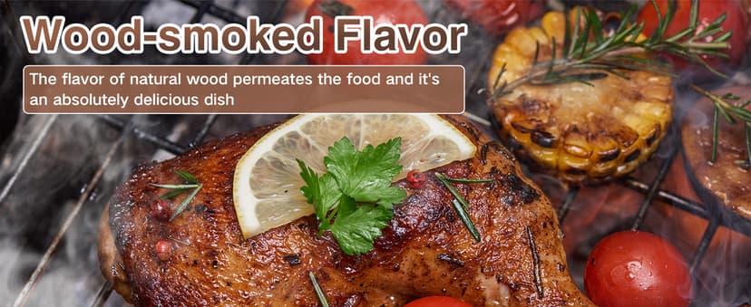 KingChii Portable Electric Wood Pellet Grill & Smoker with Foldable Legs, 456 SQ.IN Grill Capacity, 18LB Hopper, with PID Temperature Control (180-425°F) for Backyard Camping Bake and Roast, Black