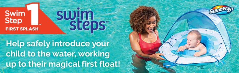 Swimways Ultra Baby Spring Float, Premium Inflatable Baby Pool Float with Sun Canopy, Fast Inflation & Carry Bag (9-24 Months), Mermaid Toys for Kids