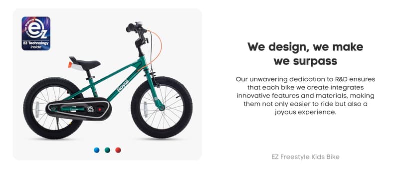 RoyalBaby Kids Bike EZ Freestyle Training Free Balance to Pedal Easy Learning Bicycle, 12-18 Inch for Toddlers to Big Kids