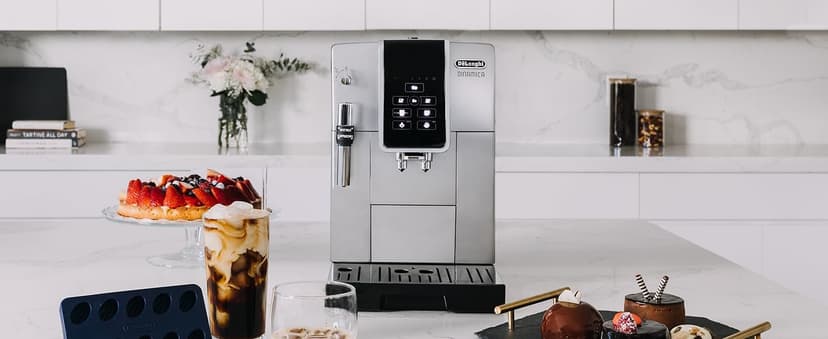 De'Longhi America Dinamica Fully Automatic Coffee and Espresso Machine with Premium Adjustable Frother, Stainless Steel, ECAM35025SB