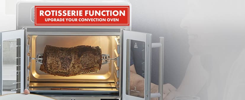 Emeril Lagasse Extra Large French Door Air Fryer Toaster Oven Combo, 24 Cooking Functions and Digital Controls, 7 Accessories Included, Stainless Steel Finish, 26QT Capacity